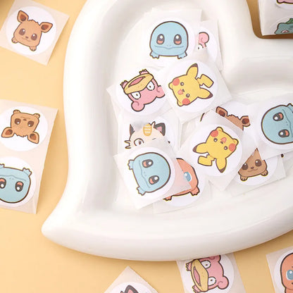 500pcs Roll Cartoon Pokemon Stickers Kawaii Anime Pikachu Charizard Round Seal Diy Laptop Decals Stikers Reward Toy Gift