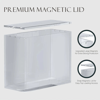 Choose Your Size – 5mm Acrylic Stackable Display Case for Booster Box or Elite Trainer Box (ETB), Clear Magnetic Closure Box for