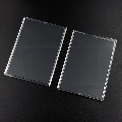 Clear Acrylic Card Holder Snap Type Gaming Sports Trading Card Display Case Kpop Idol Photo Protective Sleeves Not Magnetic