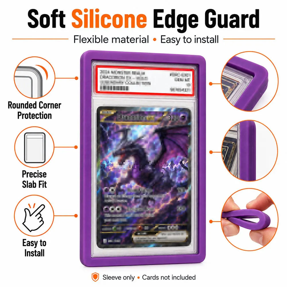PSA Slab Silicone Protector Sleeve Soft Rubber Cover Anti Scratch Shock Absorbing Case for Graded Trading Cards Collection