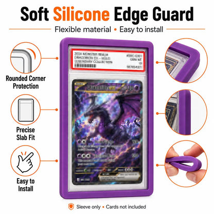 PSA Slab Silicone Protector Sleeve Soft Rubber Cover Anti Scratch Shock Absorbing Case for Graded Trading Cards Collection
