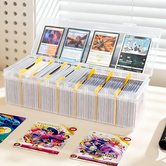 Holds 800+ Trading Card Storage Box for MTG PKM Cards Plastic Large Clear Compartmentalized Organizer Card Case for Sports PTCG