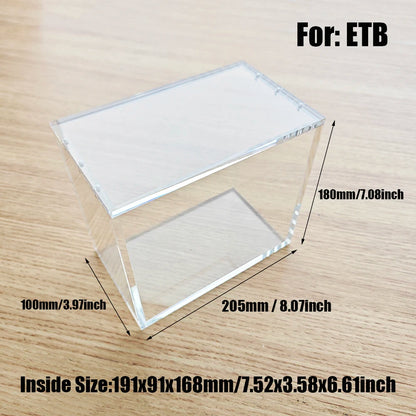 1/3Pcs 5mm thick magnetic closed ETB protection box and booster box display,  Stackable for Pkmn Elite Trainer Box