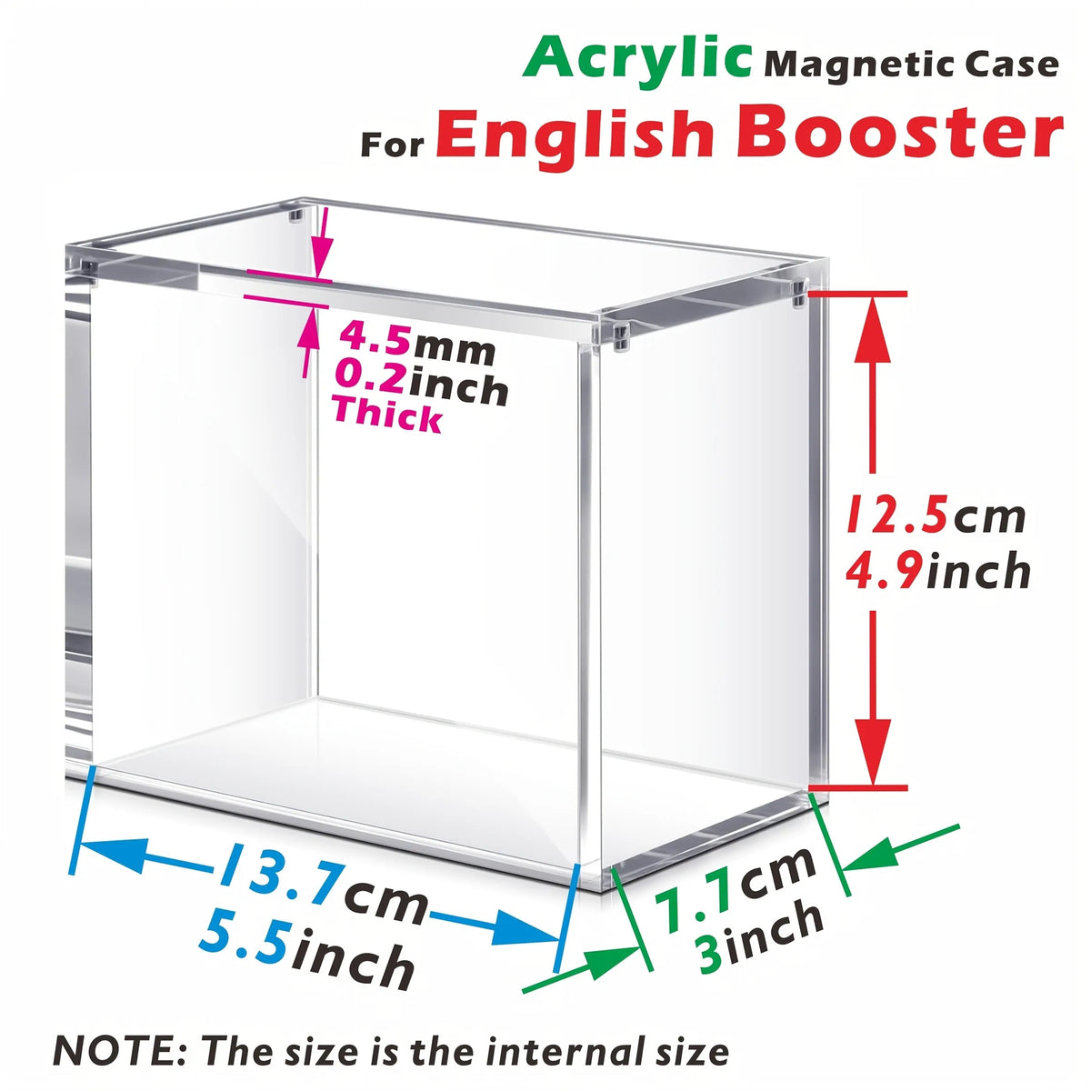 Choose Your Size – 5mm Acrylic Stackable Display Case for Booster Box or Elite Trainer Box (ETB), Clear Magnetic Closure Box for