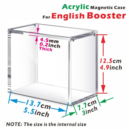 Choose Your Size – 5mm Acrylic Stackable Display Case for Booster Box or Elite Trainer Box (ETB), Clear Magnetic Closure Box for