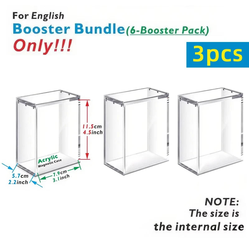 1/3Pcs 5mm thick magnetic closed ETB protection box and booster box display,  Stackable for Pkmn Elite Trainer Box