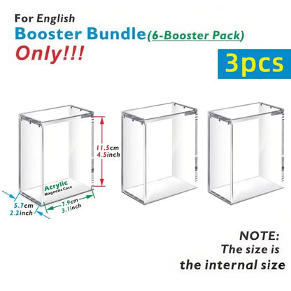 1/3Pcs 5mm thick magnetic closed ETB protection box and booster box display,  Stackable for Pkmn Elite Trainer Box
