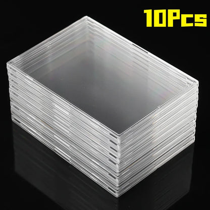 Clear Acrylic Card Holder Snap Type Gaming Sports Trading Card Display Case Kpop Idol Photo Protective Sleeves Not Magnetic