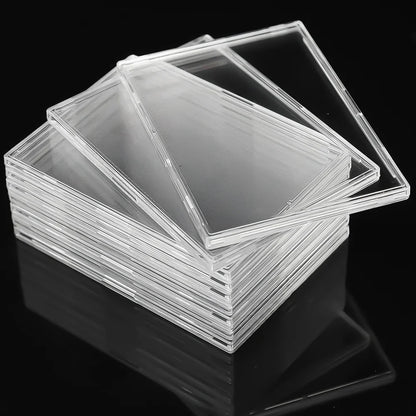 Clear Acrylic Card Holder Snap Type Gaming Sports Trading Card Display Case Kpop Idol Photo Protective Sleeves Not Magnetic