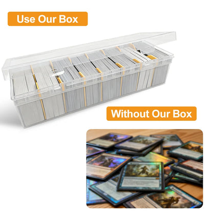 Holds 800+ Trading Card Storage Box for MTG PKM Cards Plastic Large Clear Compartmentalized Organizer Card Case for Sports PTCG