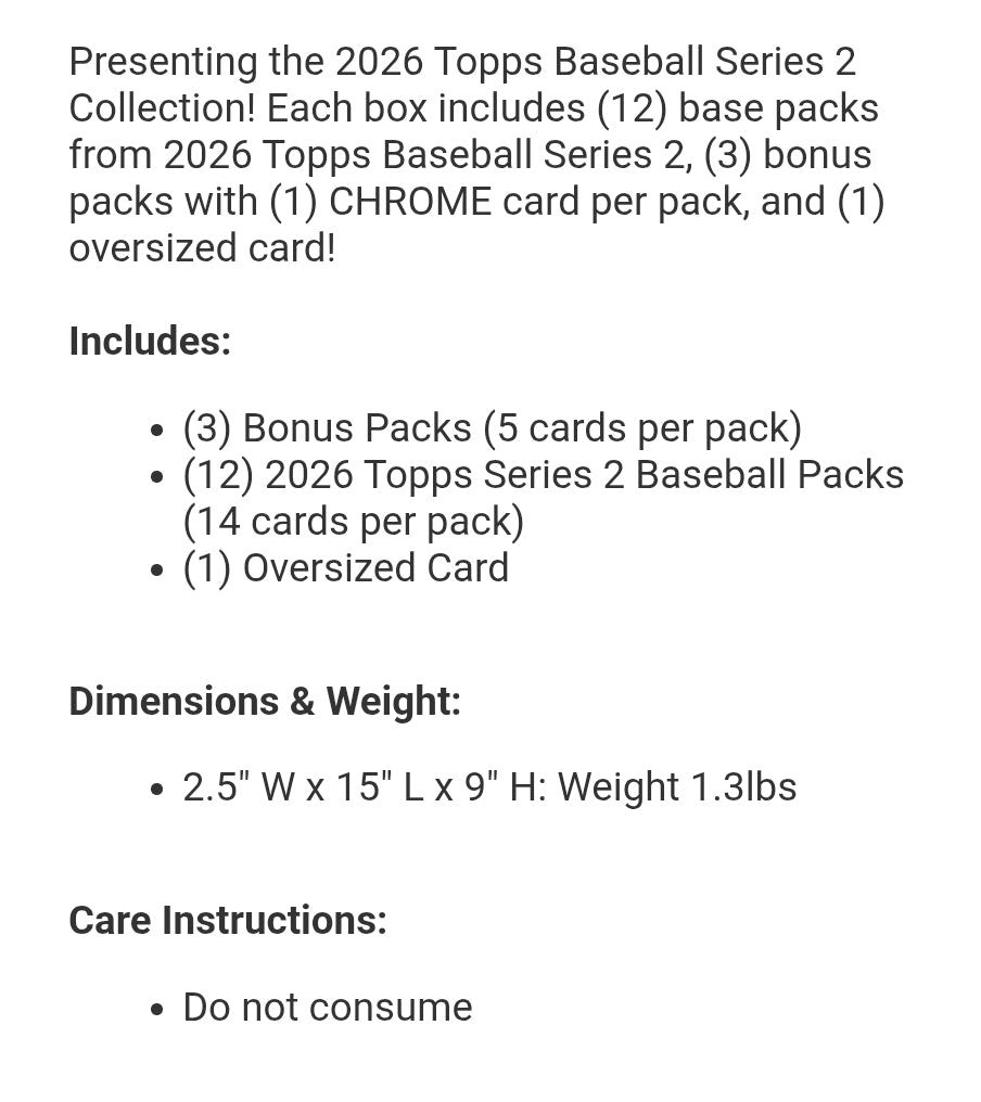 2026 Topps Baseball Series 2 Collection!