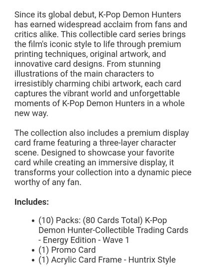 New
Kayou - K-Pop Demon Hunters - Huntrix - Energy Edition Trading Cards and Holder
Item